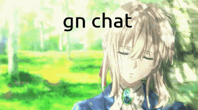 a picture of a girl with the words gn chat written above her