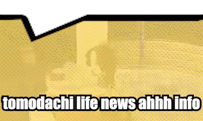 a speech bubble with tomodachi life news ahhh info written on it