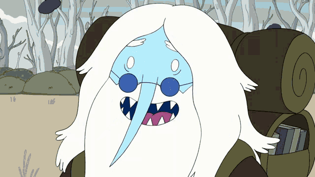 a cartoon character with a beard and a long nose