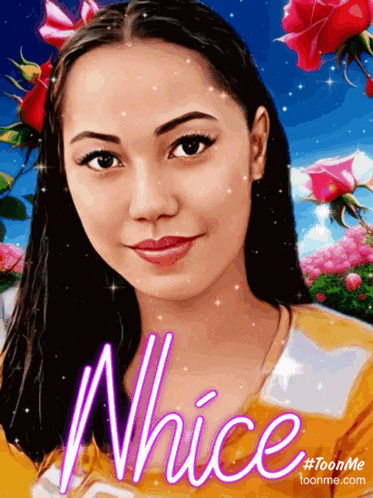 a drawing of a woman with the name nhice on the bottom