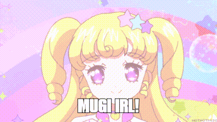 a girl with pigtails and a star in her hair says mugi url