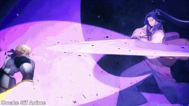 a gif of a man fighting another man with the words omake gif anime below it
