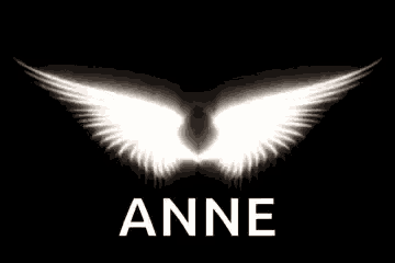 the name anne is on a black background