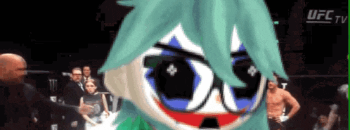 a cartoon character with a joker face is standing in a boxing ring