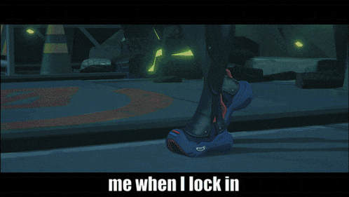 a video game scene with the words me when i lock in below it