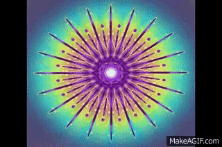 a colorful kaleidoscope with a purple center