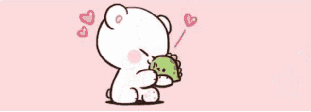 a cartoon of two teddy bears playing with a dinosaur and a book .