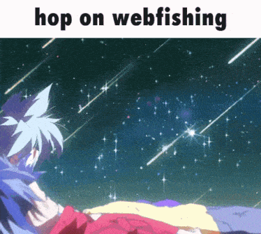 a picture of a person with the words " hop on webfishing " above them