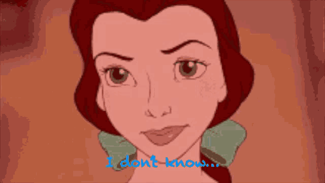 a close up of a cartoon character with the words i do n't know below her