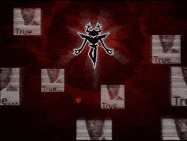 a red background with images of people and the words true