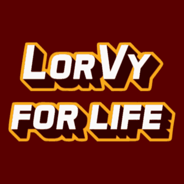 a logo that says lorvy for life on a maroon background