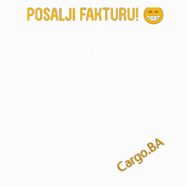 a cartoon drawing of a forklift with a smiling face and the words poslaji fakturu
