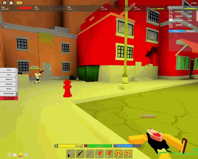 a screenshot of a video game with a red fire hydrant