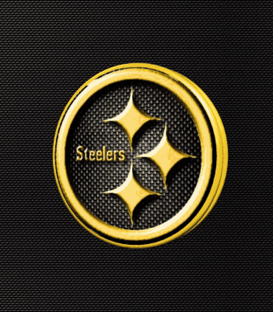 a logo for the steelers is displayed on a black background