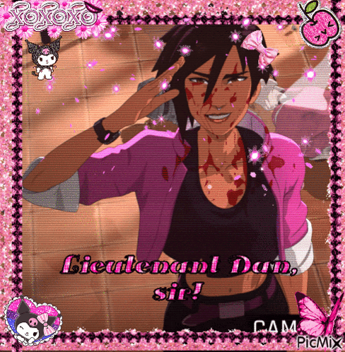 a picture of a man with blood on his face and the words " lieutenant dan sir " on the bottom