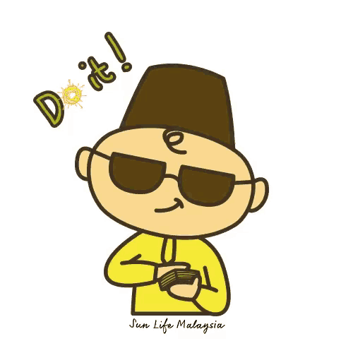 a cartoon of a man wearing sunglasses and a hat with the words do it below him