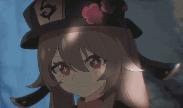 a close up of a cartoon character with a hat that has the letter s on it