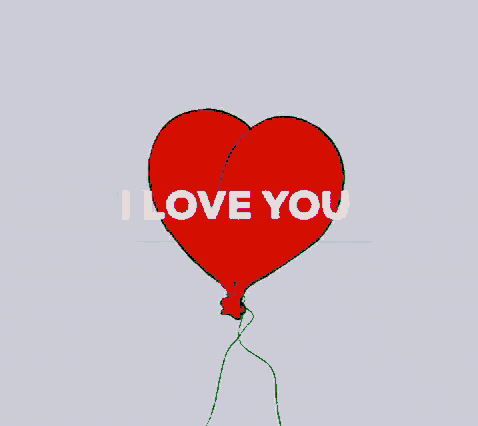 a blue heart shaped balloon with the words i love you on it