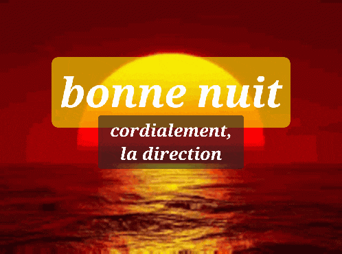 a picture of a sunset with the words " bonne nuit " on it