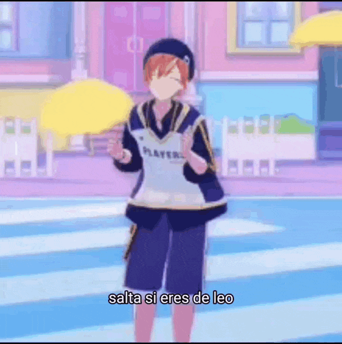 a cartoon character is holding an umbrella and dancing on a street .