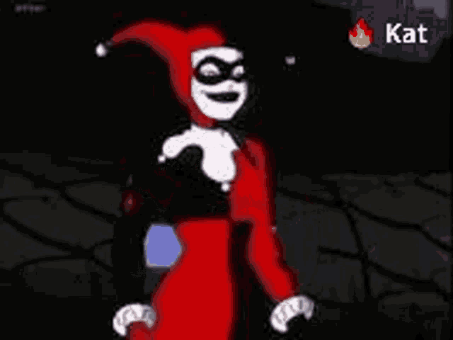 harley quinn from the animated series harley quinn is holding a microphone .