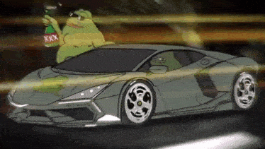 a cartoon of a frog holding a bottle that says xxx on it