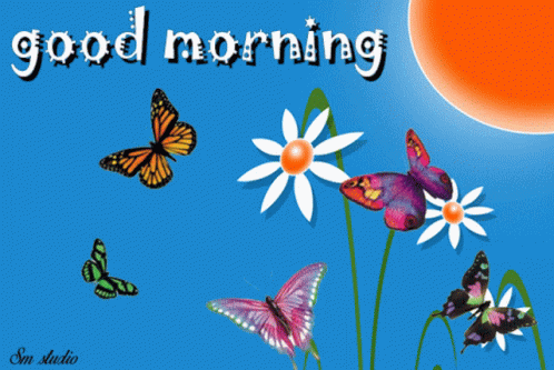 Good Morning Flowers GIF - Good Morning Flowers Butterflies GIFs