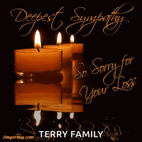a greeting card with candles and the words " deepest sympathy "