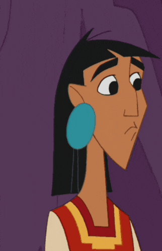 a cartoon character with a blue earring is making a funny face