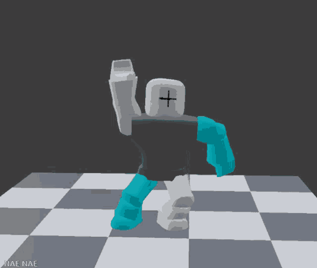 a video game character with a cross on his head