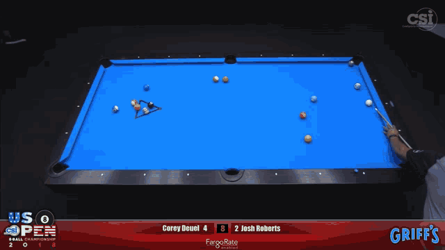 a pool table with griffs written on the bottom