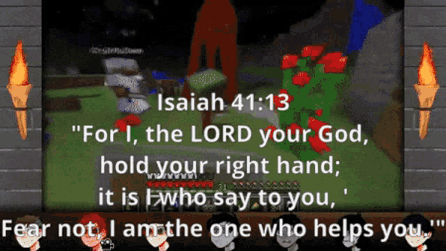 a screenshot of a video game with a quote from isaiah
