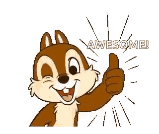 a cartoon squirrel is giving a thumbs up sign .