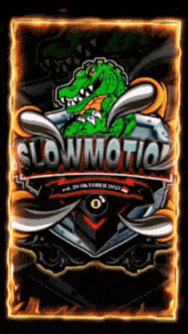 a poster with a crocodile and the words slowmotion