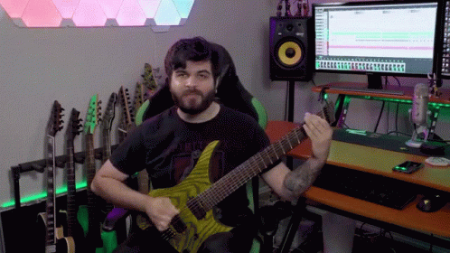 Shocked Andrew Baena GIF - Shocked Andrew Baena Playing Guitar GIFs