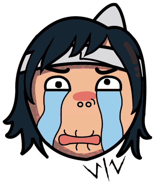 a cartoon of a person with a bandage on their head is crying