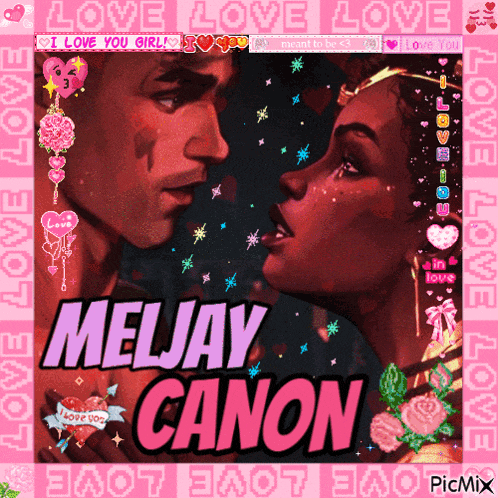 a picture of a man and woman with the name melay canon