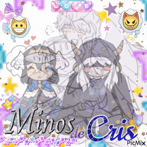 a picture of a couple with the words minos de cris in the corner
