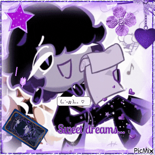 a picture of a cartoon character with the words sweet dreams on the bottom