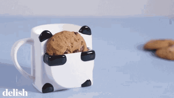 a panda mug that says and get ready for a slam dunk delish