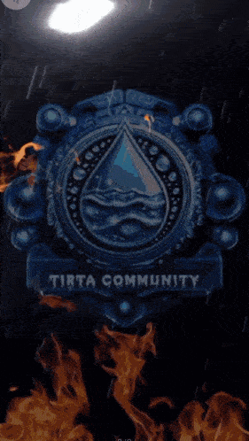 a logo for tirta community with a drop of water on it