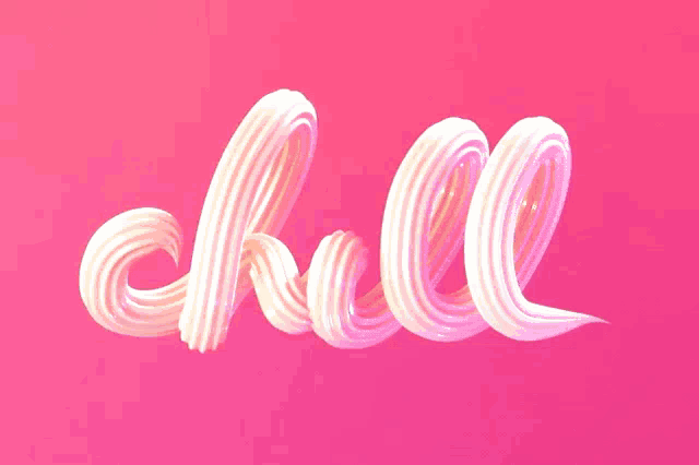 a pink background with the word chill written in icing