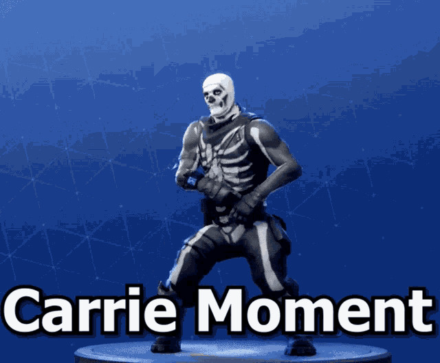 a picture of a skeleton in a video game with carrie moment written on the bottom