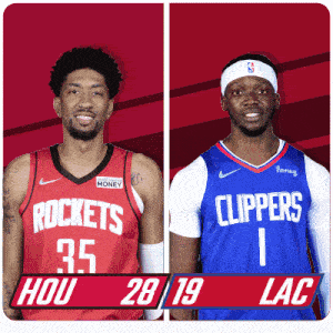 Houston Rockets (28) Vs. Los Angeles Clippers (19) First-second Period Break GIF - Nba Basketball Nba 2021 GIFs