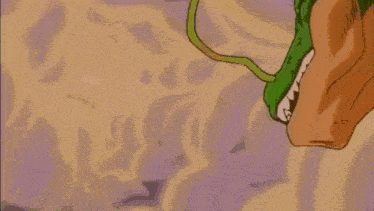 a cartoon dragon is flying through the air with a person sitting on its head .