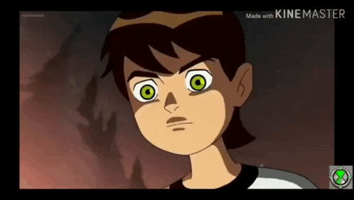 ben tennyson from ben 10 is looking at the camera with a serious look on his face .