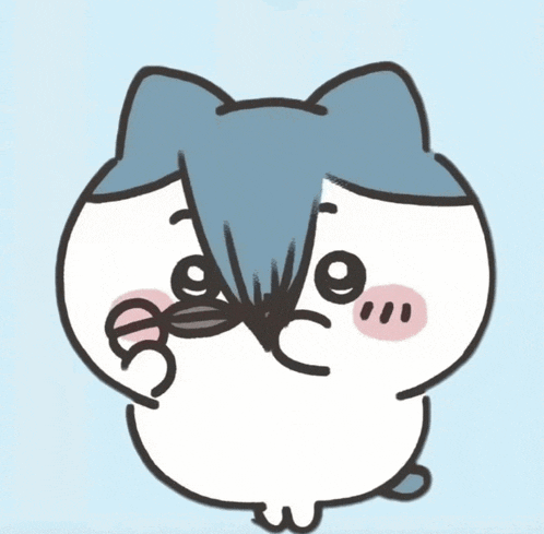 a drawing of a cat with a blue hat