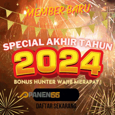 a poster that says member baru special akhir tahun 2024 bonus hunter wajib merapati