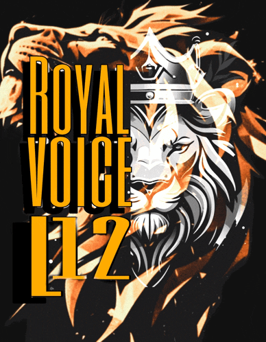 a lion with a crown and the words royal voice 112