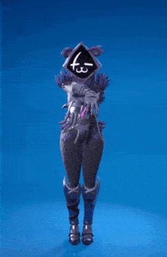 a video game character with a computer monitor on her head is dancing